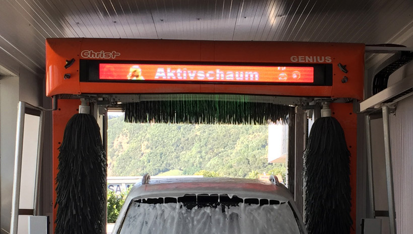 24 h Carwash Terlan - Autowaschanlage Oberrauch - Leuchtschriftanzeige